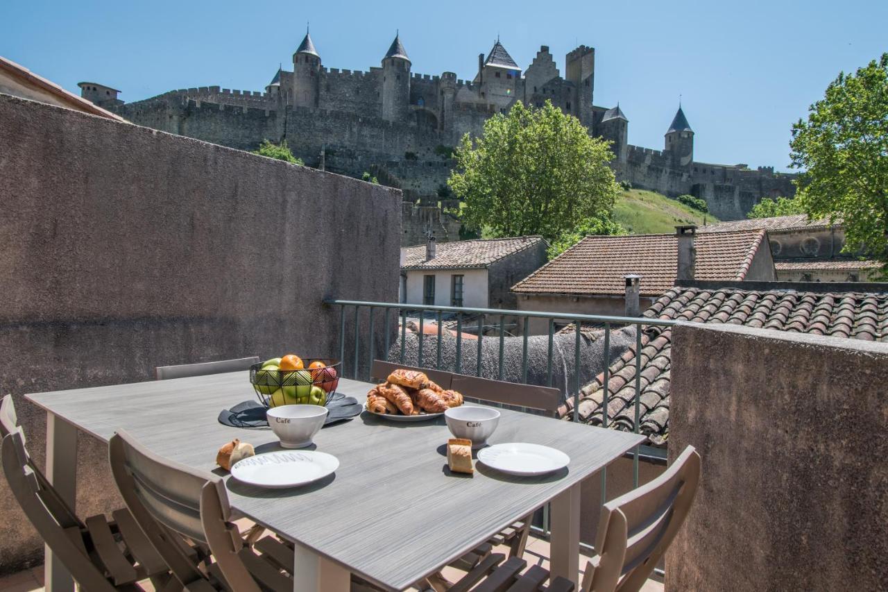 カルカソンヌLe Saint Gimer, Terrasse Privee Avec Vue Citeアパートメント エクステリア 写真